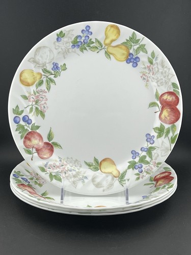 4er Set Corelle Chutney Obst Wirbelrand 10,25" Essteller USA Corning