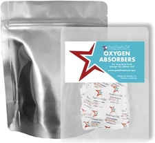 PackFreshUSA: 7 Mil - Pint Seal-Top Stand Up Mylar Bags - 100cc Oxygen Absorbers
