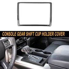 Console Gear Shift Cup Holder Cover Frame For Dodge Ram 1500 10-12 Carbon Fiber