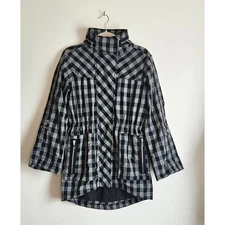 My Anorak Water Resistant Jacket, Elegant Black & Silver Check, S XS