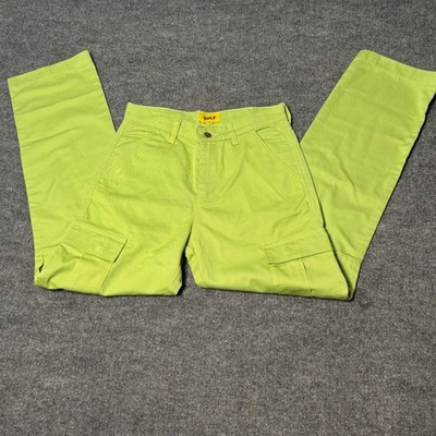 GOLF WANG Cargo Pants Mens Size 28 Neon Lime Green Utility Tyler the Creator