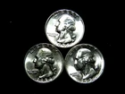 1954PDS  Brilliant Uncirculated 90% Silver Three Coin Washington Quarter Set DF3