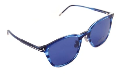 Lunettes De Soleil Homme Tom Ford TF956-D 90V 52mm Bleu Havana Carrées - Photo 1/4