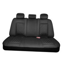 Leather Bench Seat Covers - Breathable Waterproof - Gray - Rear Seat
