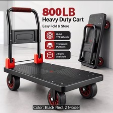800 Lbs Folding Flat Cart With Silent Wheels And Swivel Wheels For Moving...
