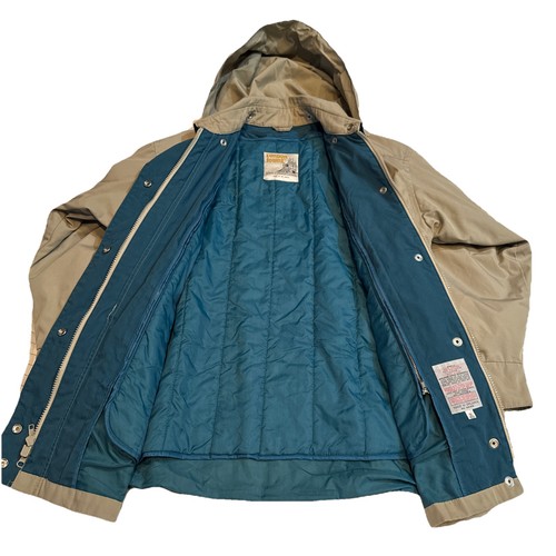 London Fog Men’s S Reg Hooded Rain Jacket Beige Tan Nylon Lined - Picture 2 of 12