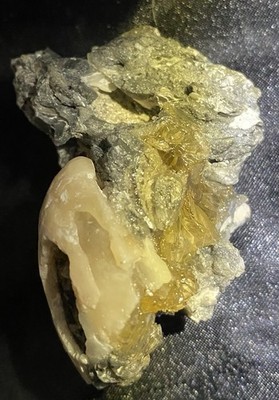 Florescent Ruck s Pit Golden Calcite Crystal Fossil UV Reactive #15