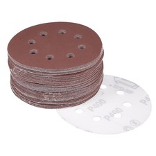 50pcs 5Inch Sandpaper Hook and Loop Orbital Sanding Disc 400Grit Flocking 8 Hole