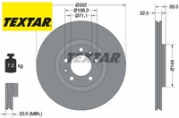 2X Bremsscheibe Textar 92197103 2 Bremsscheiben Hinterachse Hinten FüR Citroen