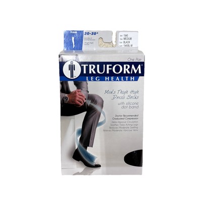 Truform Leg Health Men s Thigh High Dress Socks 20-30 MmHg Of Compression