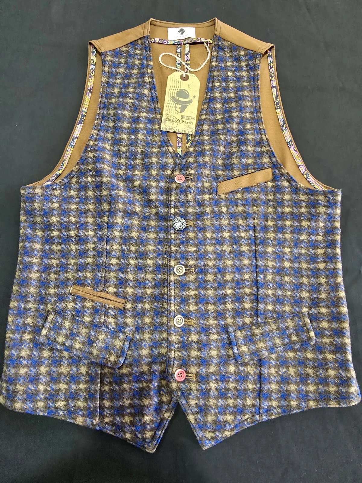 Garry's Earth Vest Handcrafted Made In Italy Size M Cod.14 image 2