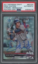 2017 Bowman Chrome Refractor #90 Drew Waters RC Rookie PSA DNA Authentic Auto