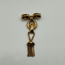 Vintage Karu Fifth Avenue Gold Tassel Brooch Pin Costume Jewelry