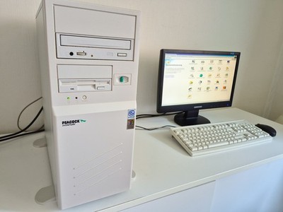 Vintage Pentium III 450 Retro PC Komplettset inkl. Monitor, Tastatur & Maus