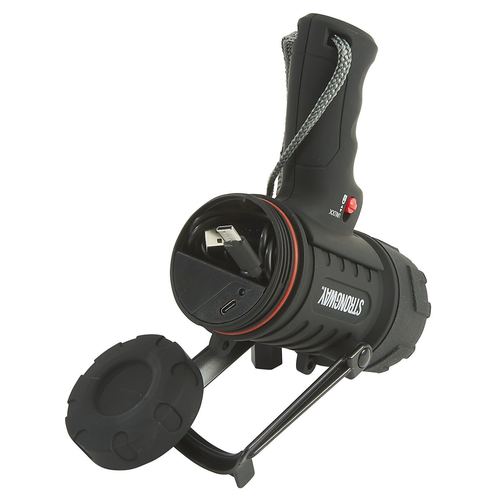 Strongway Rechargeable Spotlight, 1000 Lumens, 15 Watts, 1100ft. Beam Distance