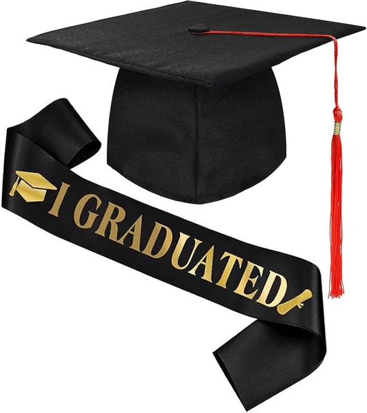 Bachelor Hut Mit SchäRpe, Verstellbar Doktorhut Graduation Hat, Abi Abschluss-image