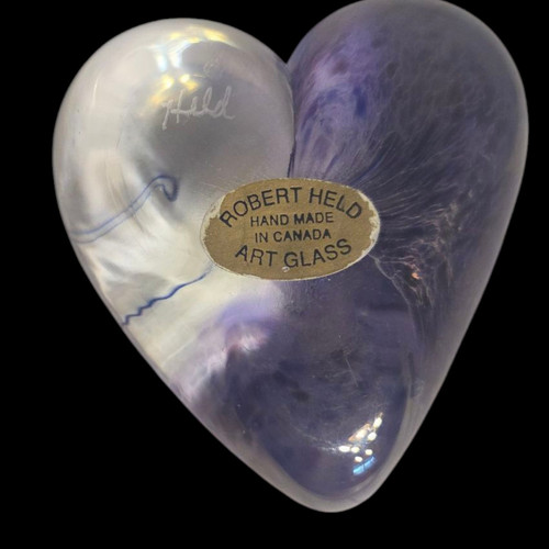 Robert Held fermacarte in vetro artistico 2,25"x1" iridescente viola vortice con etichetta in lamina - Foto 5 di 11
