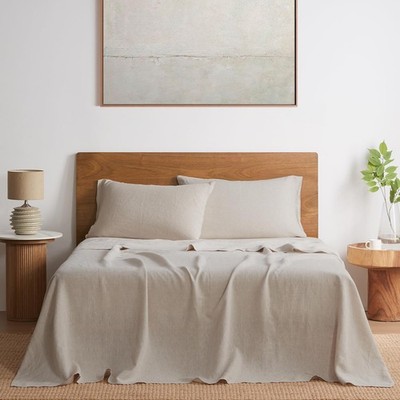 DAPU Pure Linen Sheets Set, 100% French from Queen, Natural