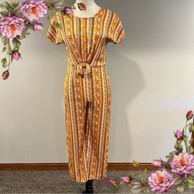 Kids Floral Yellow Jumpsuit
