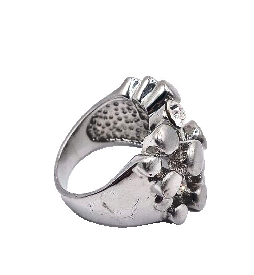 Silvertone Cluster Ring with Clear Rhinestones Si… - image 3