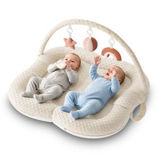 Twins Baby Play Mats for Floor Activity Gym - 5-in-1 Support Cushion Baby Pla...