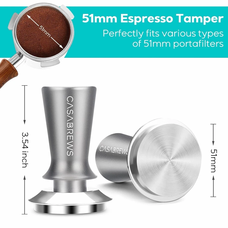 CASABREWS Espresso Tamper 51 mm, café espresso calibrado premium  Foto 2 de 4