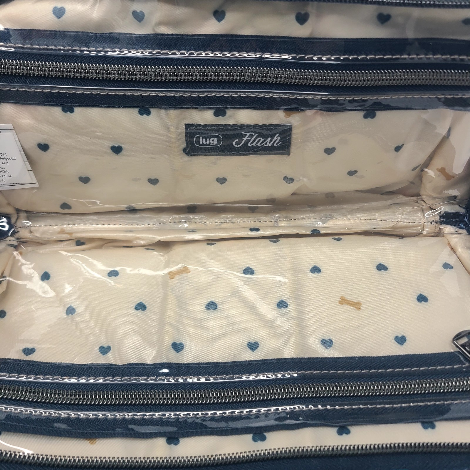 Lug Flash Cosmetic Makeup Travel Case Blue Pawprints