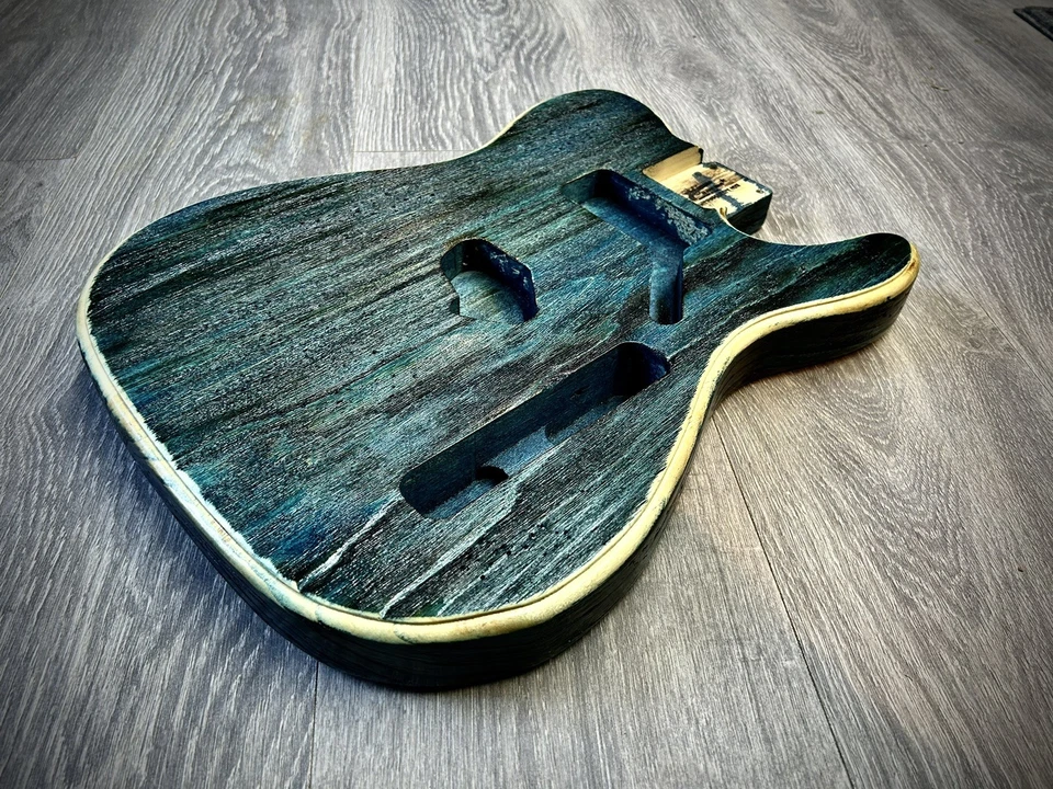Turquoise Pistols Crown Barncaster TELE GUITAR BODY ONLY PARTCASTER USA MADE - Image 4 of 4