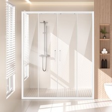 Semi-frameless Shower Door, 57.8-59 W x 70 H in, Double Sliding Glass Door with
