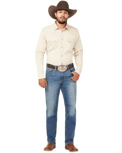 Devil-Dog Dungarees Men's Devil-Dog Powells Medium Wash Slim Straight Stretch -