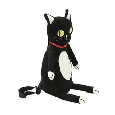 Spookyville Critters Plush Furry Black Cat Backpack Adjustable Straps