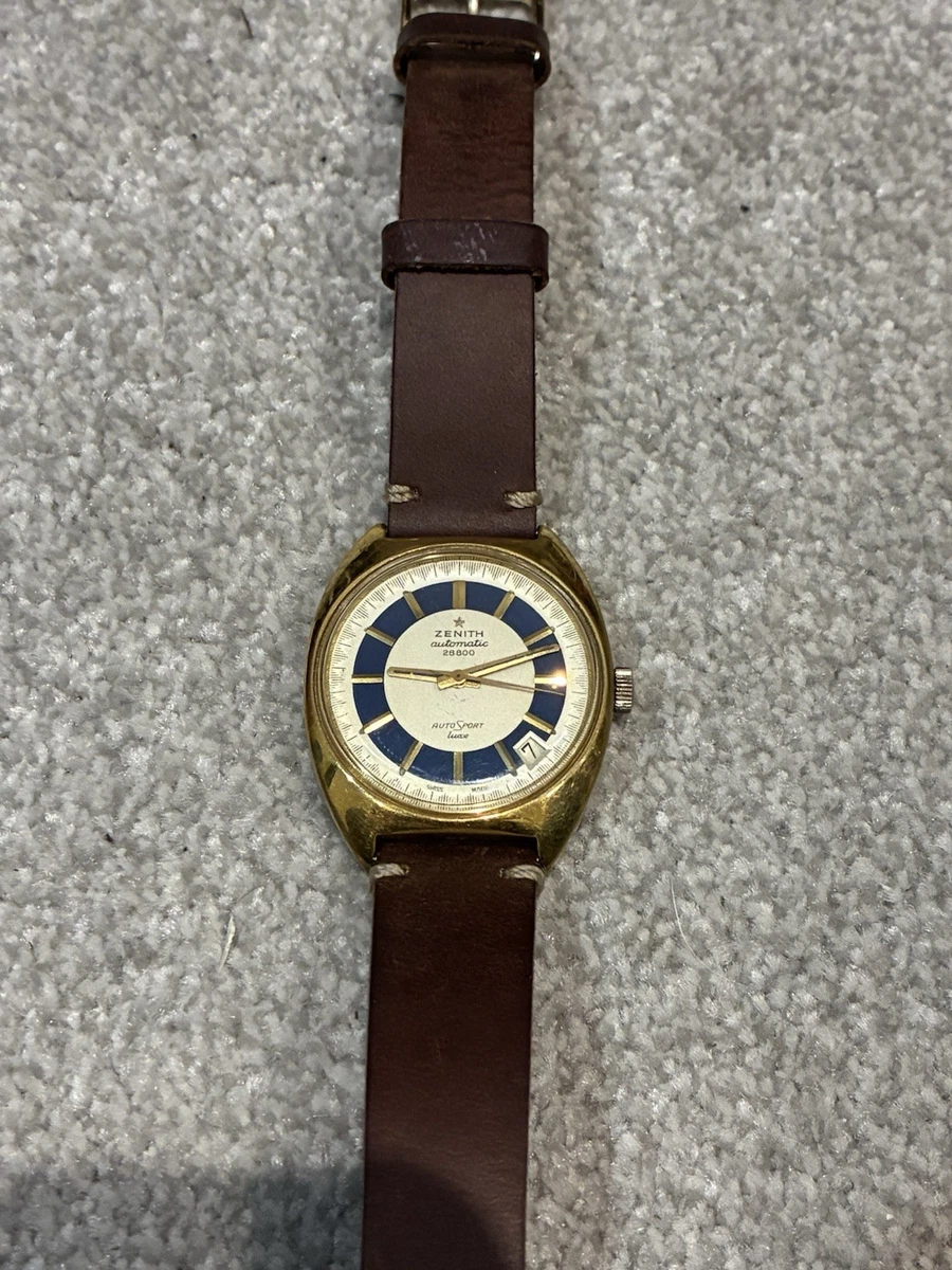 Zenith Autosport Luxe Men's Automatic Date Blue/White Dial Gold Plated Ref 28800