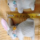  Pair of Bunnies Blossoms Figurines White Bunnies With Pastel Flowers — photo 5