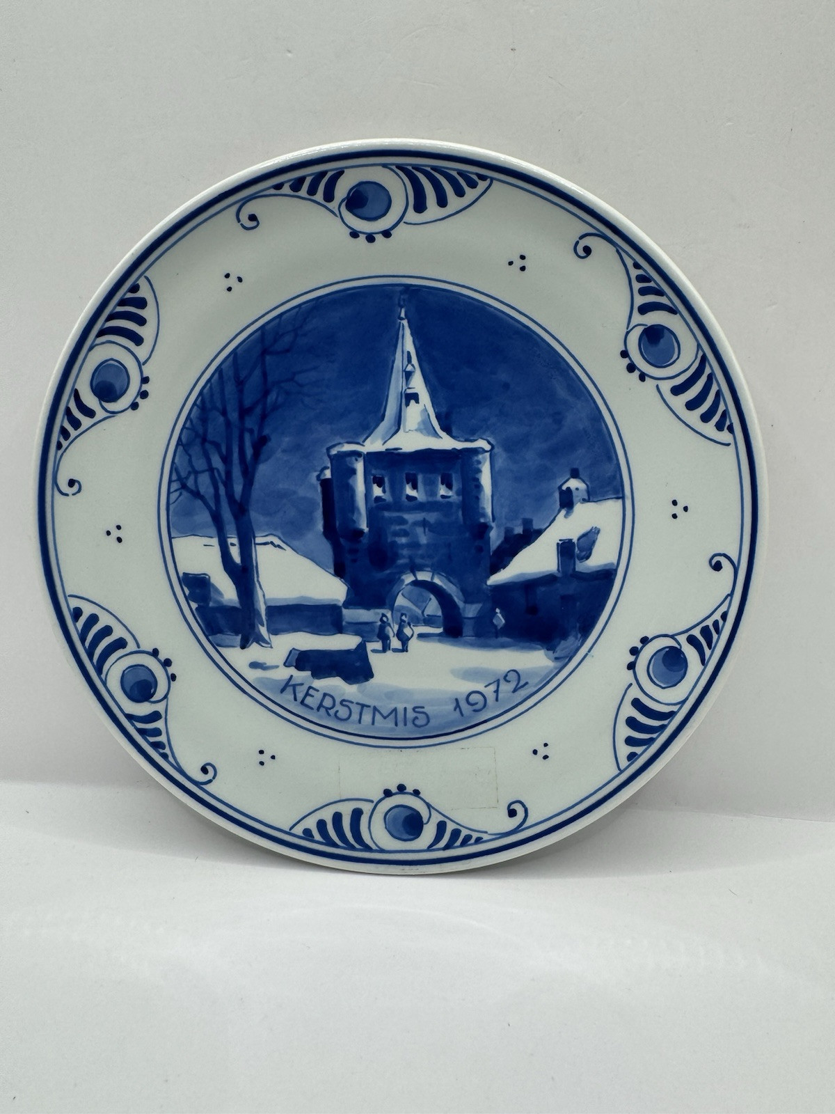 Royal Delft De Porceleyne Fles Kerstmis 1972 Plate Hand Painted Town Gate Ltd Ed