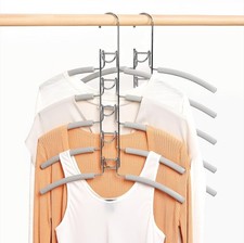2Pcs Space Saving Coat Hangers Stackable Clothes Garments Hanger Storage Set UK