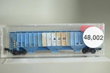 48002 N Scale 3 BAY COVERED HOPPER car WEATHERED ADM ARCHER DANIEL MIDLAND