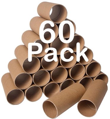 60 Pack Thick Cardboard Tubes Craft Rolls Round Cardboard Tubes for DIY Crafts