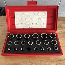 Barely Used Vintage Snap On 38th Socket Set 6-point Metric 6mm-26mm Pak620400