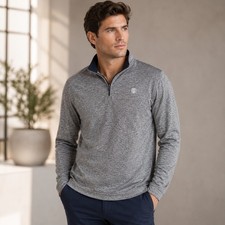 Wrangler Outdoor Quarter Zip Fleece Pullover Gray Men's Small