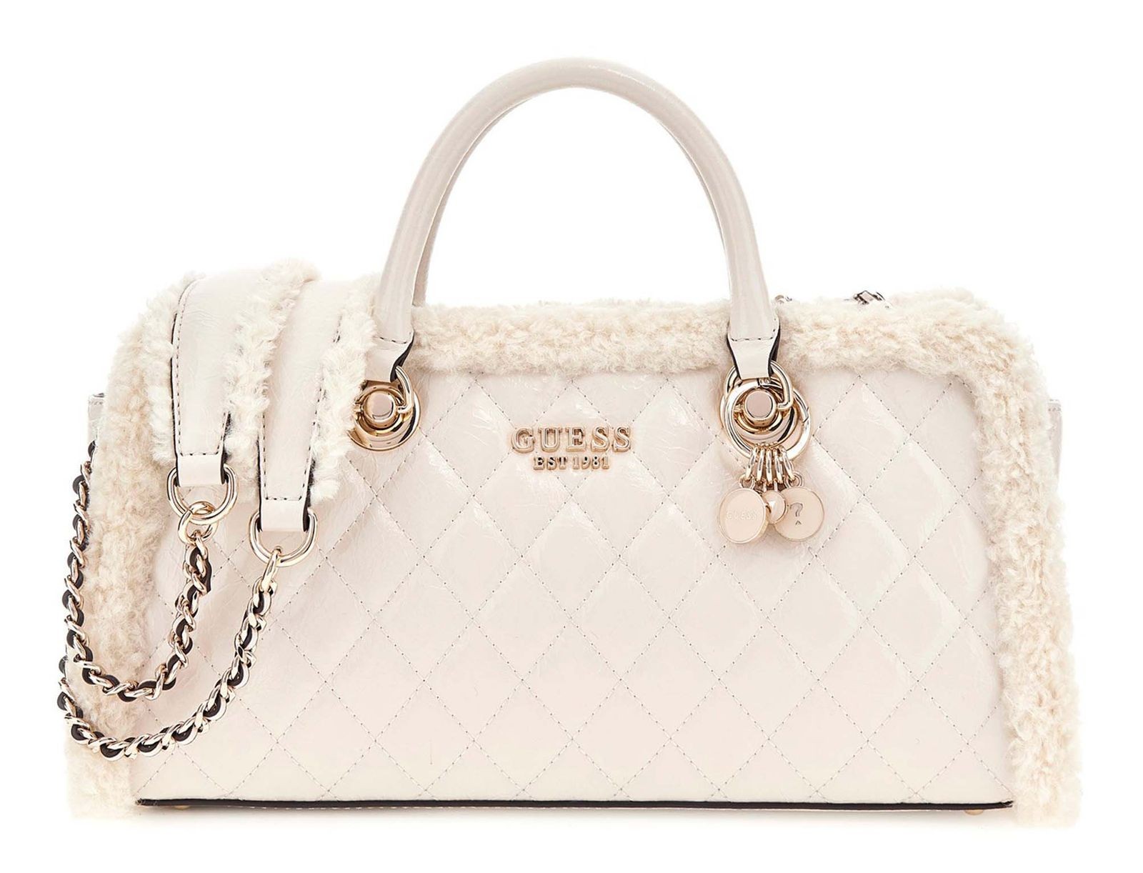 GUESS handbag Christi Shoulder Satchel Bag Bone