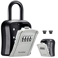 Key Lock Box Outdoor 4 Digit Code Combination Lockbox House Gray 1