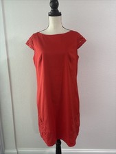 Vince Camuto Red Classic Cotton Blend Dress Sz 12