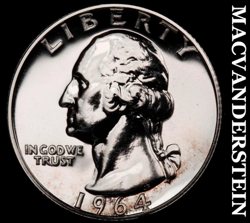 1964 Washington Quarter- Silver- Choice Gem Proof Luster No Reserve #J2912