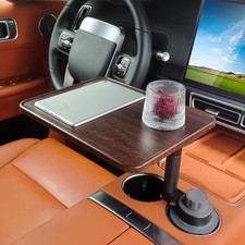 Car Desk for Laptop,360  Rotating Cup Holder Table  Wood Car Tray, Ca