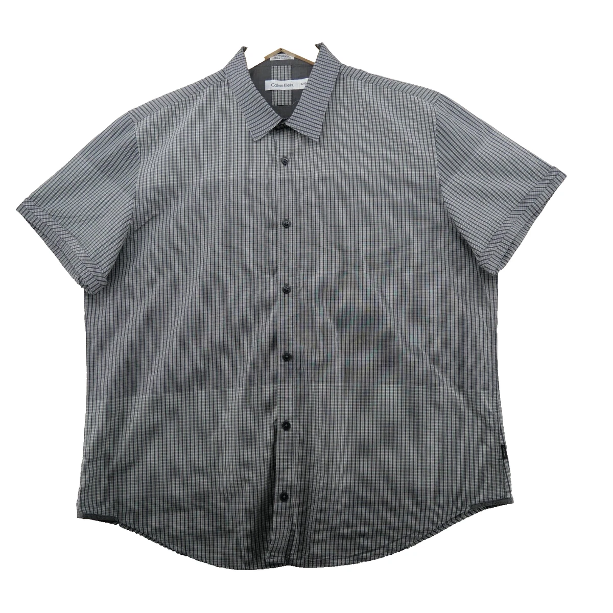 calvin klein slim fit short sleeve dress shirt Linen Cotton Short Sleeve Button-Down Shirt