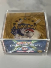 Base Set Pokémon Booster Box Mint EMPTY w/ Acrylic Case No Packs!
