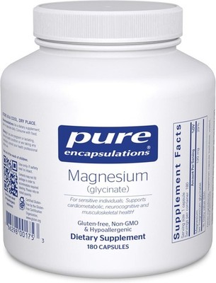 Pure Encapsulations Magnesium (Glycinate) - Supplement 180 Count (Pack of 1) 
