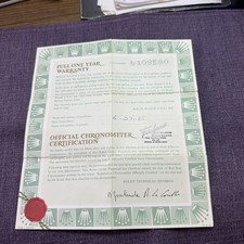 GENUINE Rolex Vintage watch Guarantee Warranty 1980s Certificate