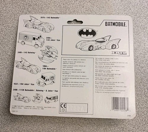 NEW 1989 ERTL Micro Batmobile, Batwing & Joker Van Miniature Vehicle Set NOS - Picture 2 of 10