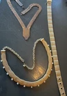 Vintage Gold Mesh Lot Of 3 1950s-70s Necklaces & Trifari Bracelet, Chain mail